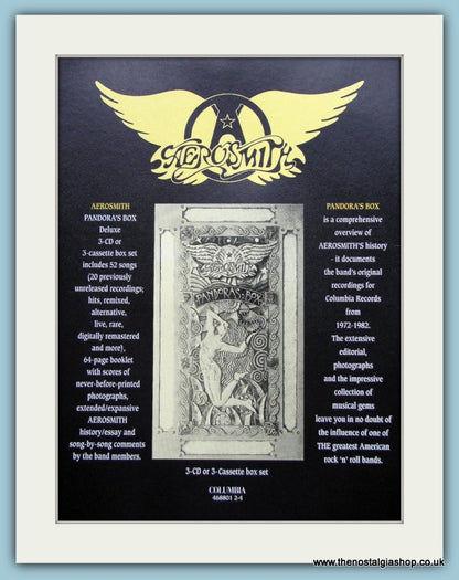 Aerosmith Nine Lives. Pandora's Box, Pandora's Toys 1990's Set Of 3 Original Adverts (ref AD3132)