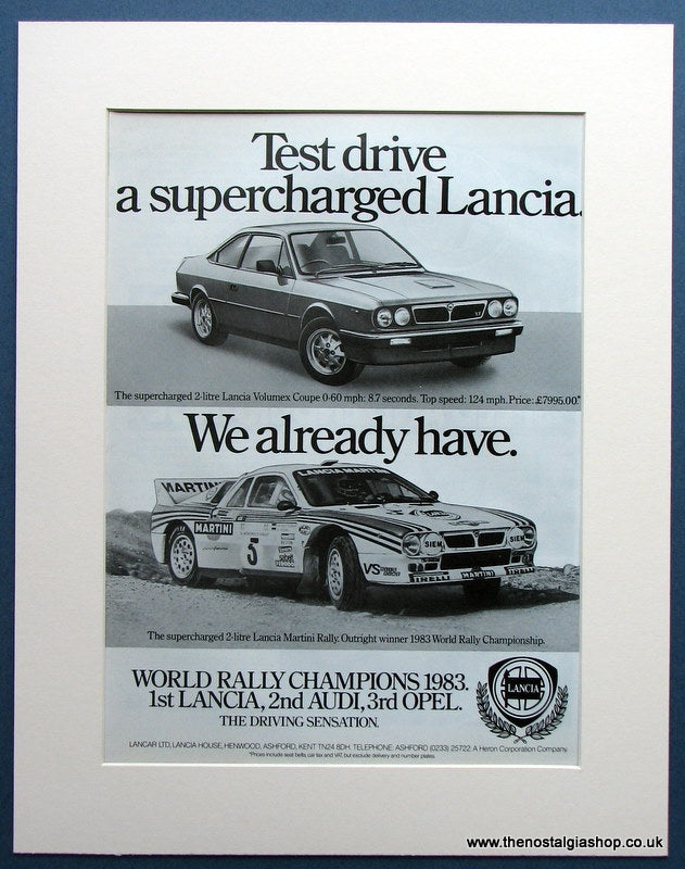 Lancia Volumex Coupe & Lancia Martini Rally Original Advert 1983 (ref AD 1677)