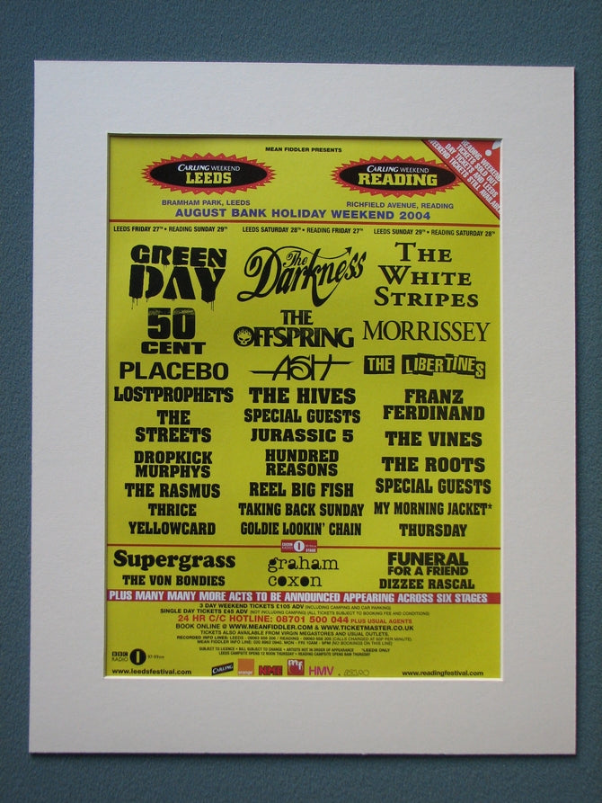 Leeds Carling Festival 2004 Original Advert (ref AD882)