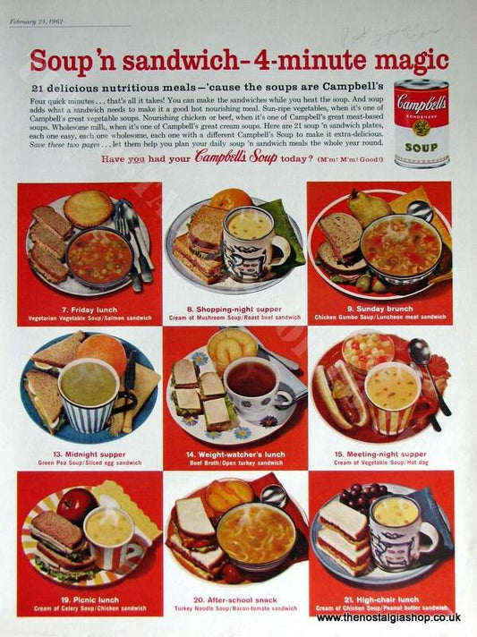 Campbell's Soup. Original Advert 1962 (ref AD4050)