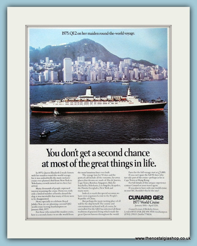 Cunard QE2 Original Advert 1977 (ref AD2270)