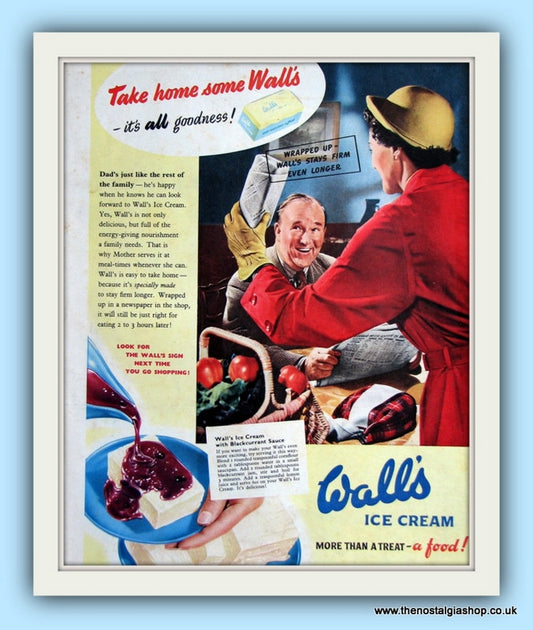 Wall's Ice Cream. Original Advert 1952 (ref AD8055)