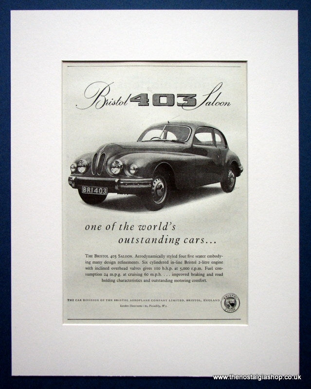 Bristol 403 Saloon. Original advert 1953 (ref AD1394)