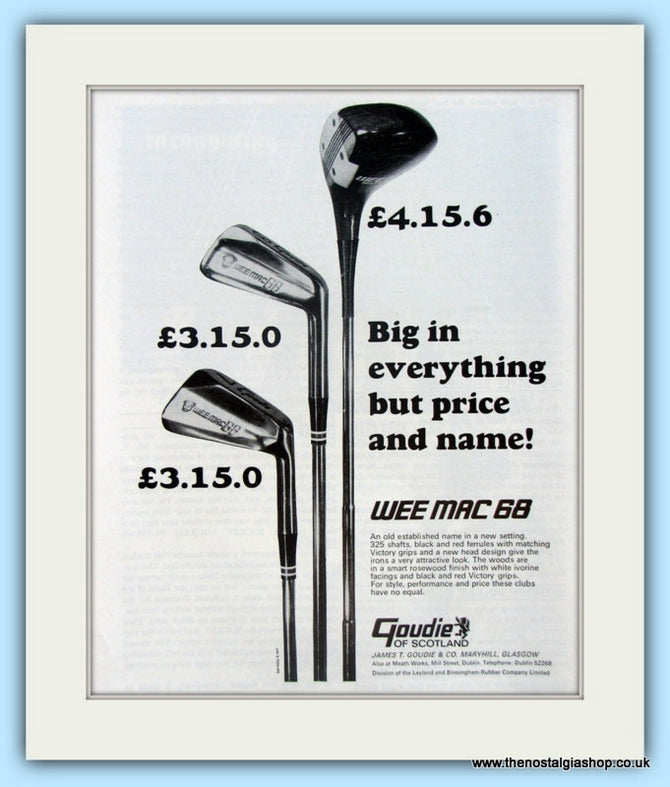 Goudie. Wee Mac 68. Original Advert 1968 (ref AD4997)