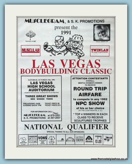 Las Vegas Bodybuilding Classics Original Advert 1991 (ref AD3933)