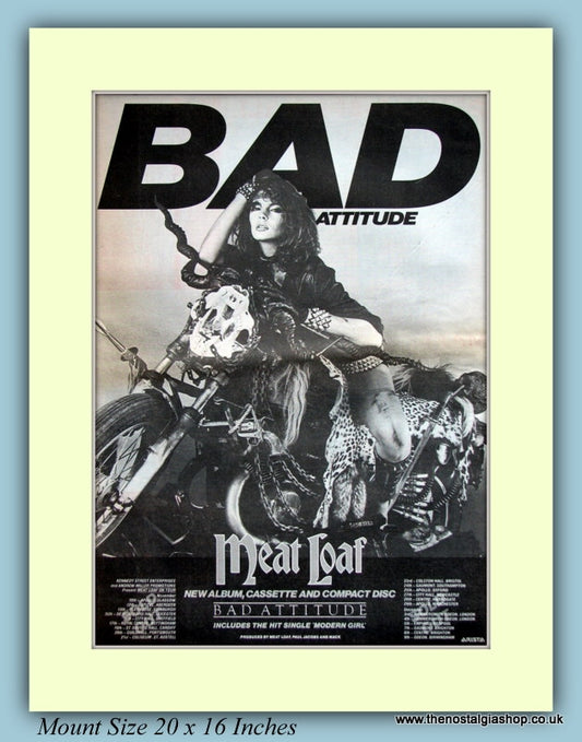 Meat Loaf Bad Attitude Original Advert 1984 (ref AD9105)