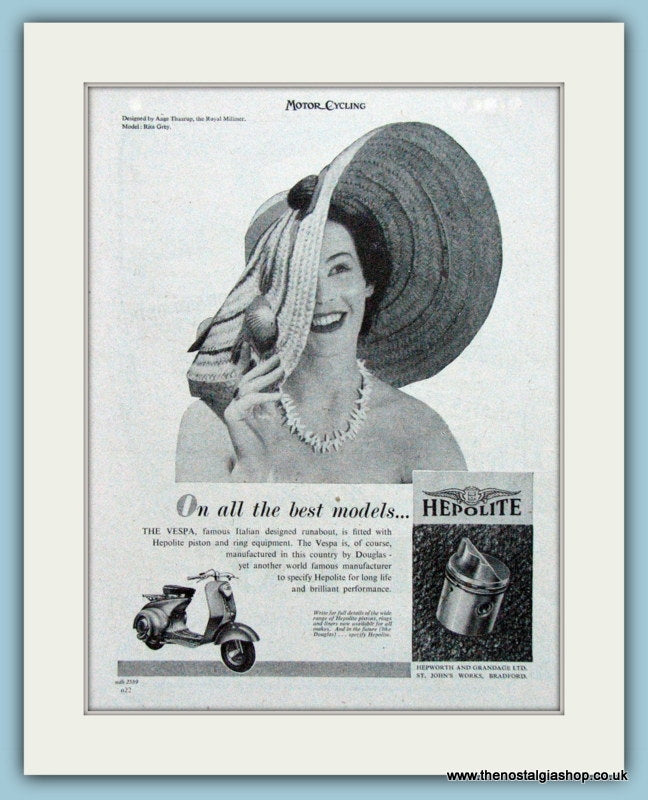 Vespa Hepolite Original Advert 1953 (ref AD4181)