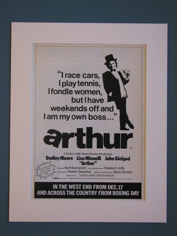 Arthur  (Dudley Moore) Original advert 1982 (ref AD401)