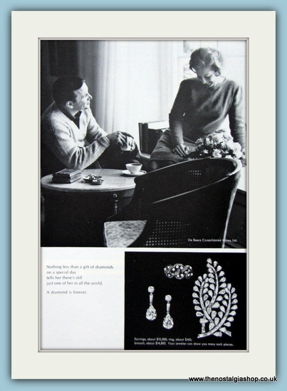 Diamonds De Beers Consolidated Mines Ltd Set Of 3 Original Adverts 1962 & 1967 (ref AD6179)