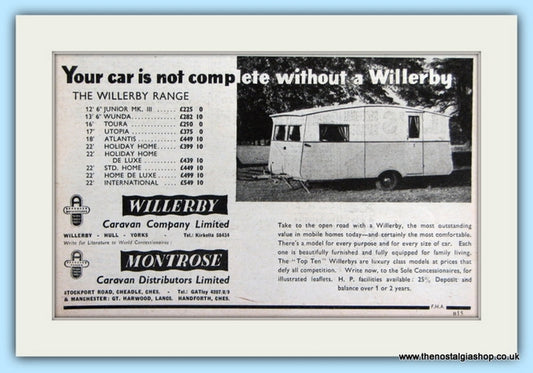 Willerby Montrose Caravans Original Advert 1955 (ref AD6005)
