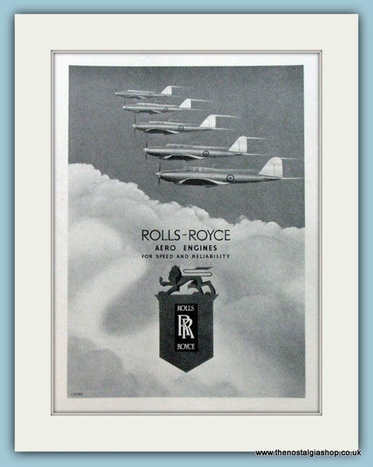 Rolls Royce Aero Engines. Original Advert 1938 (ref AD4200)