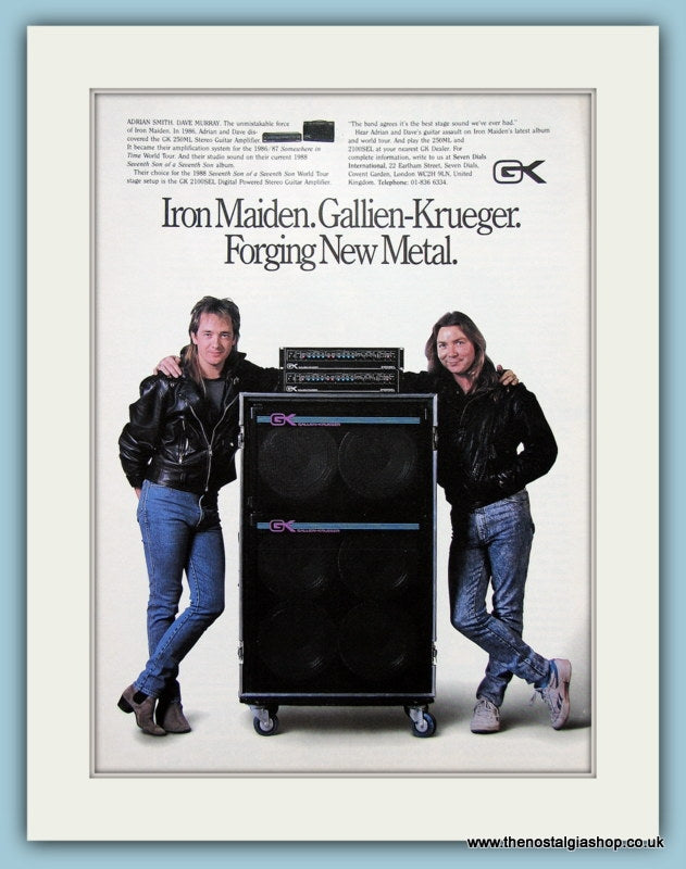 Iron Maiden, Gallien-Krueger. Original Advert 1989 (ref AD2690)
