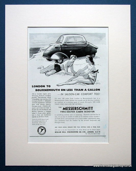 Messerschmitt Cabin Scooter. Original advert 1955 (ref AD1432)
