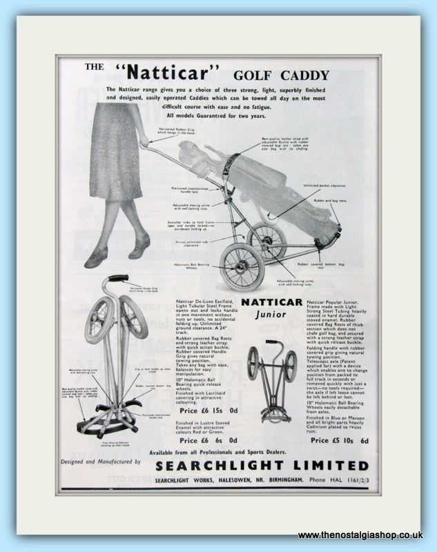 Natticar Golf Caddy. Original Advert 1960 (ref AD4958)