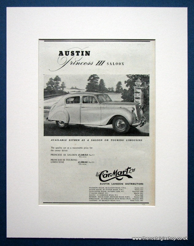 Austin Princess III Saloon. Original advert 1954 (refAD1386)