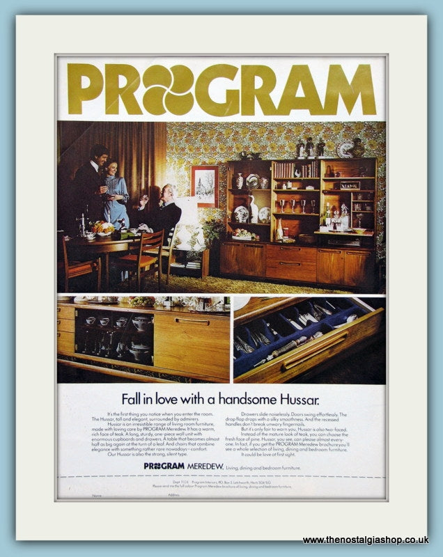 Program Hussar Furniture Original Advert 1974 (ref AD2435)