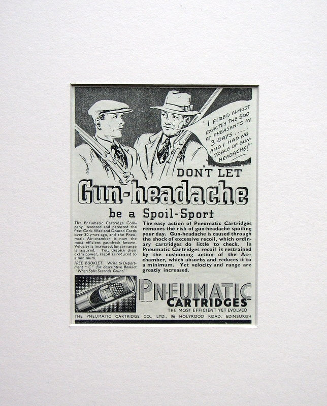 Pneumatic Cartridges Original advert 1939 (ref AD1555)
