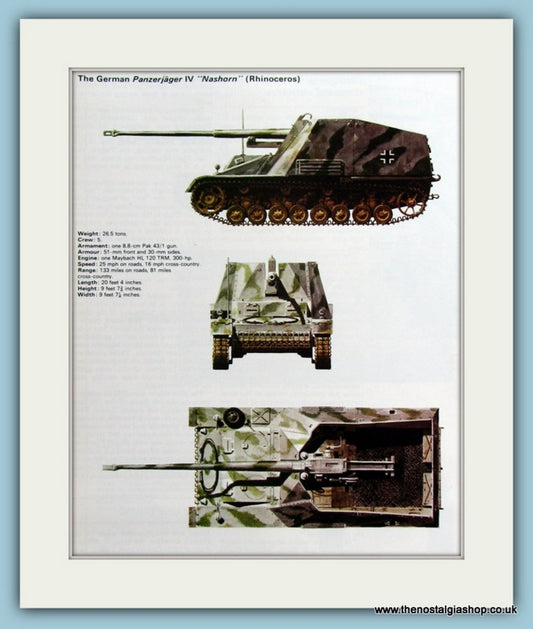 German Panzerjager IV Nashorn (Rhinoceros) Print (ref PR444)