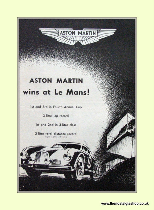 Aston Martin Le Mans Original Advert 1950 (ref AD6764)