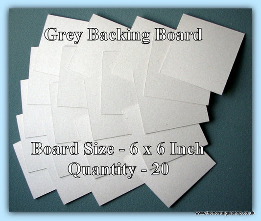 Backing Board. Grey, Size 6 x 6 Inch. Quantity 20 Sheets.