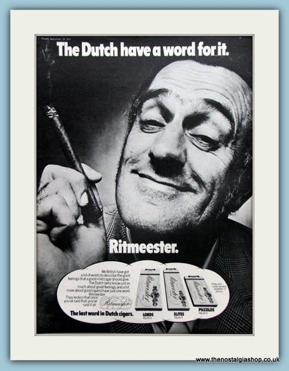Ritmeester Dutch Cigars Set Of 2 Original Adverts 1971 (ref AD6028)