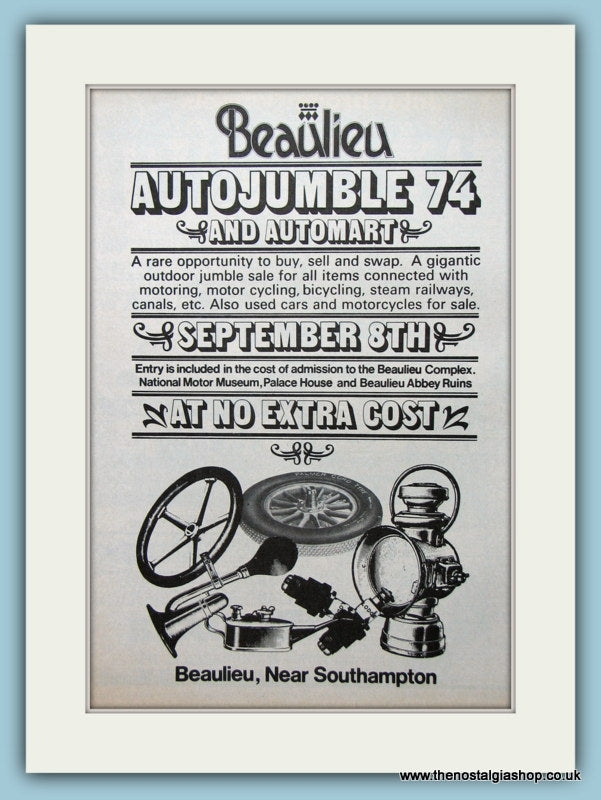 Beaulieu Autojumble Event 1974. Original Advert (ref AD2028)