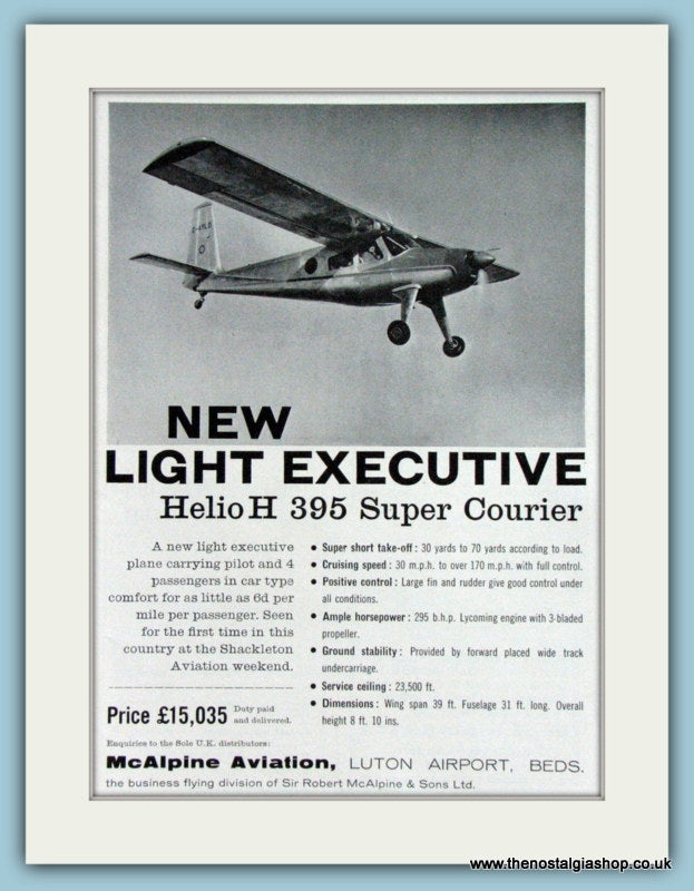 Helio H 395 Super Courier. Original Advert 1961 (ref AD4257)