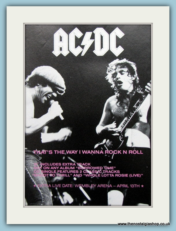 AC DC That's The Way I Wanna Rock N Roll 1988 Original Advert (ref AD3113)