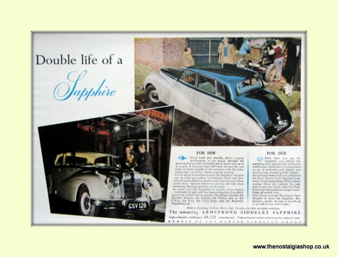 Armstrong Siddeley Sapphire Original Advert 1954 (ref AD6681)