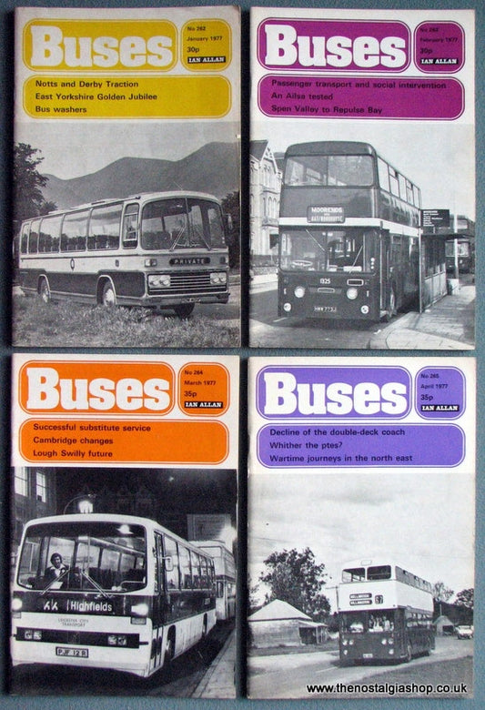 Buses Magazine 1977 Full Year 12 Issues.