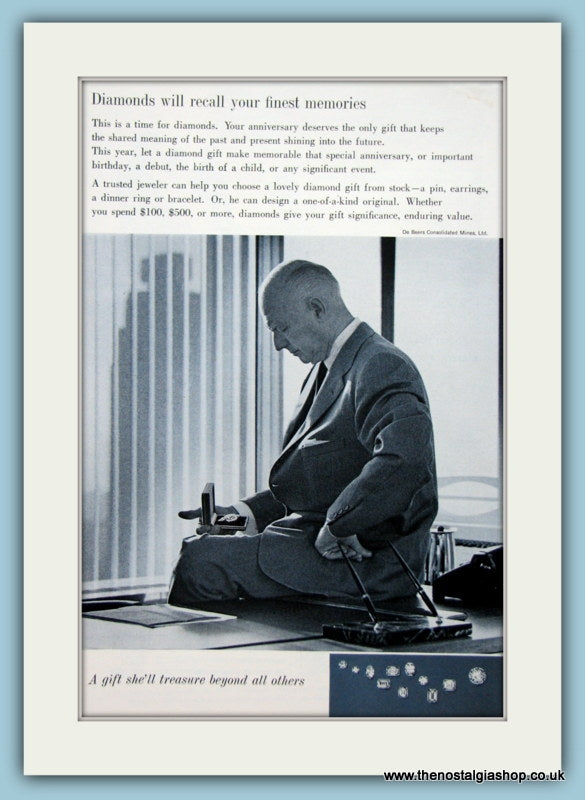 De Beers Diamonds Set Of 4 Original Adverts 1958, 1959 & 1961 (ref AD6181