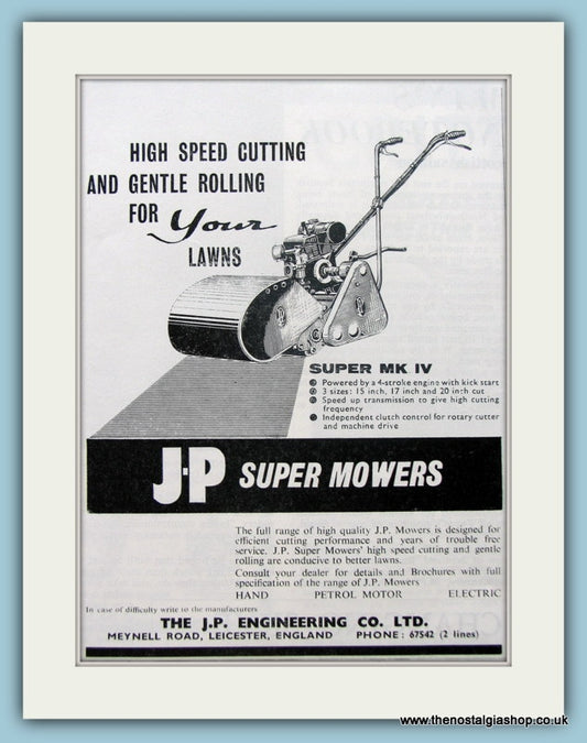 J.P Super Mowers. Original Advert 1961 (ref AD4632)