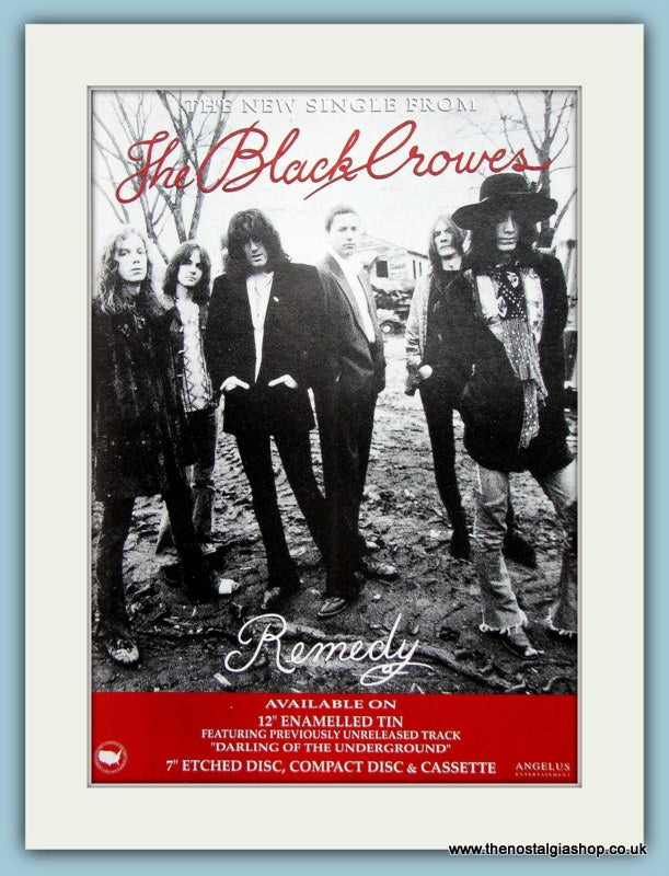 The Black Crowes Remedy & The Southern Harmony And Musical Companion Set Of 2 Original Music Adverts 1992 (ref AD3504)