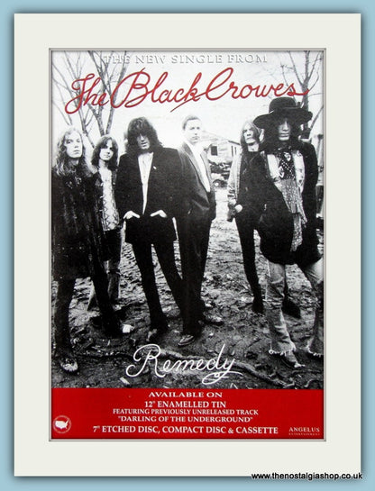 The Black Crowes Remedy & The Southern Harmony And Musical Companion Set Of 2 Original Music Adverts 1992 (ref AD3504)