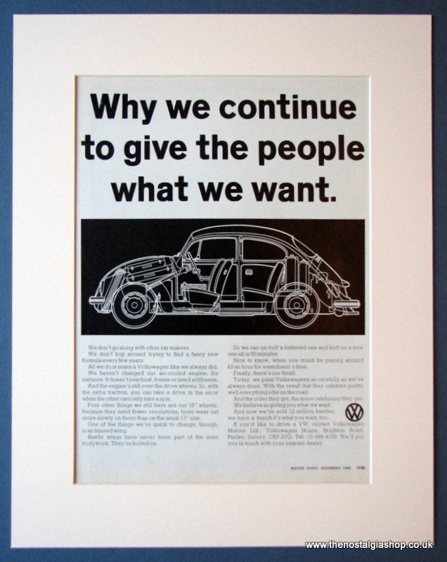 VW Beetle. Set of 3 Original adverts 1960s (ref AD1117)