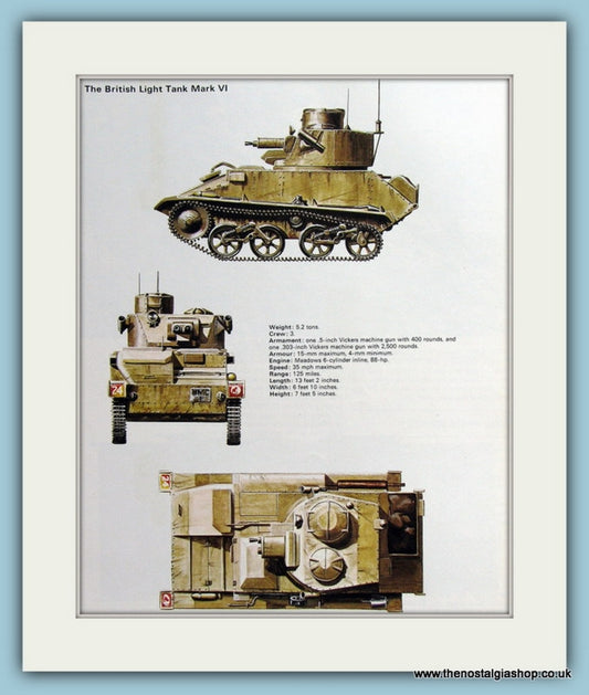 British Light Tank Mark VI. Print (ref PR477)