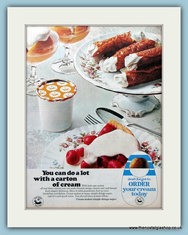 Real Dairy Cream. Set of 2 Original Adverts 1970 (ref AD4370)