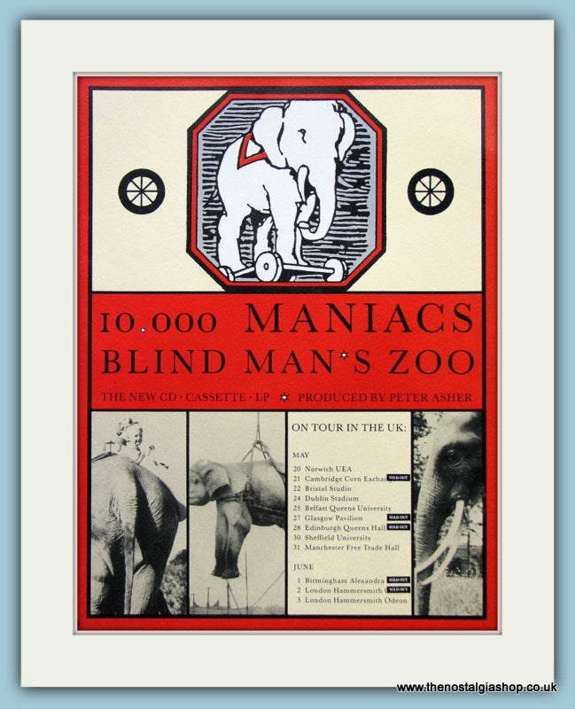 10,000 Maniacs Blind Man's Zoo 1989 Original Music Advert (ref AD3416)