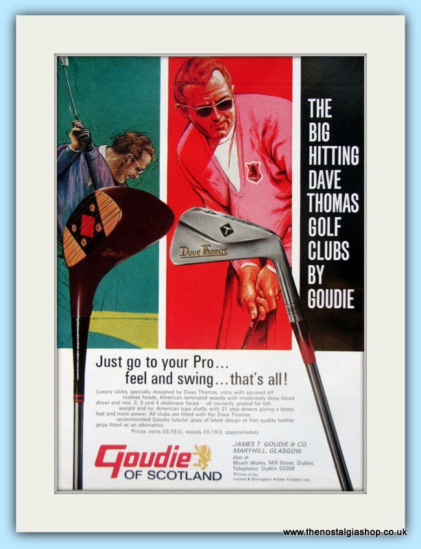 Goudie. Dave Thomas Clubs. Original Advert 1967 (ref AD5000)