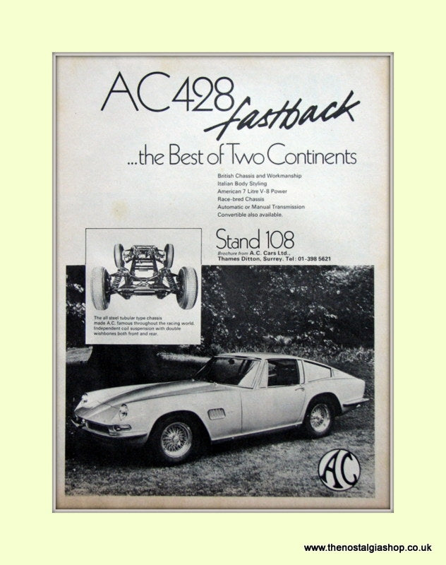 AC 428 Fastback 1970 Original Advert (ref AD6612)