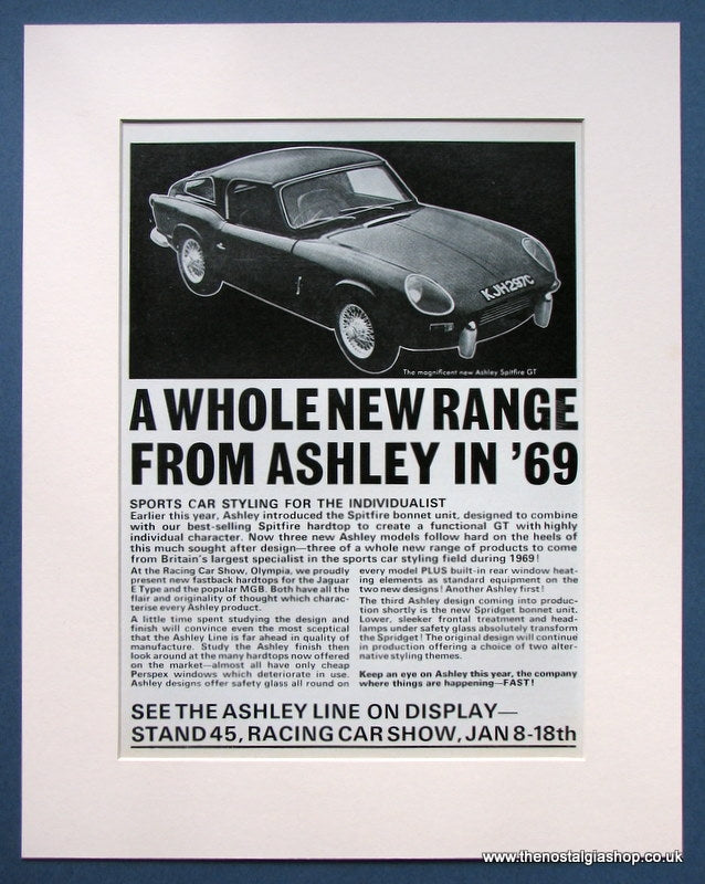 Ashley Spitfire GT 1969 Original Advert (ref AD1454)