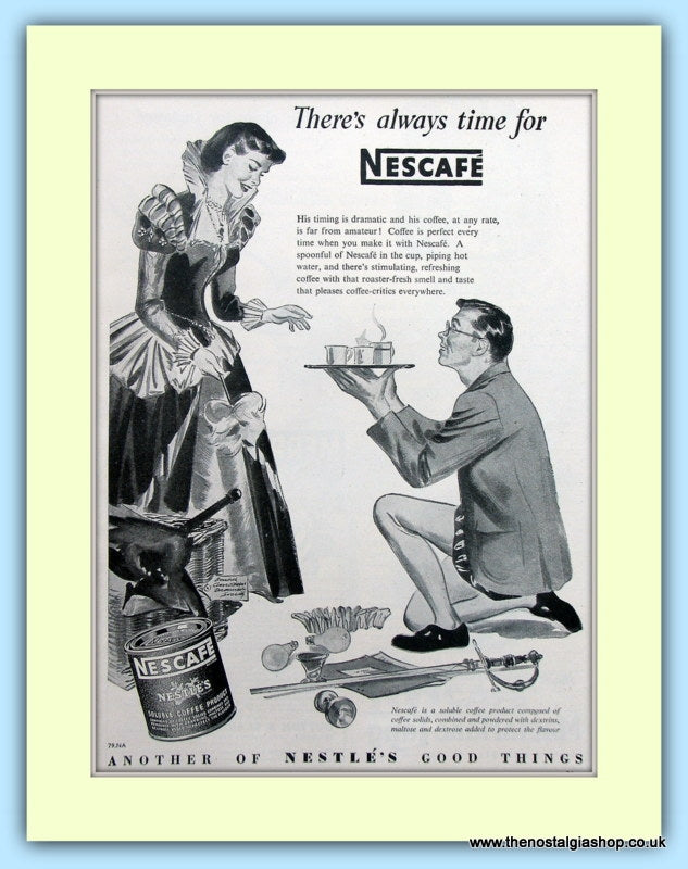 Nescafe Coffee. Original Advert 1953 (ref AD5020)
