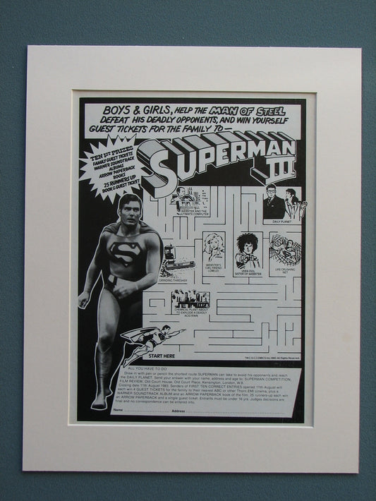 Superman III Competition advert 1983 (ref AD639)