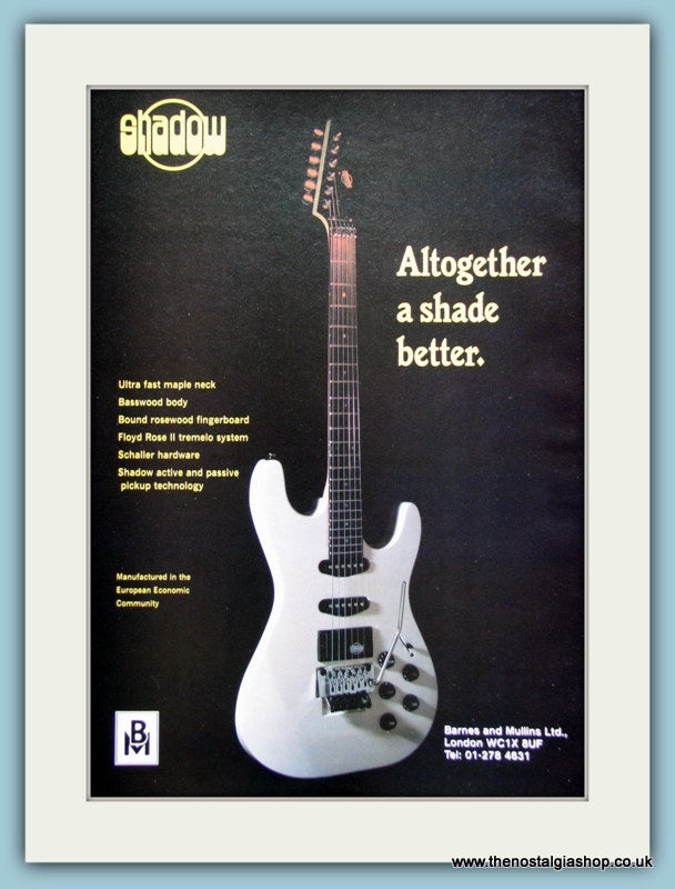 BM Shadow Guitar Original Advert 1989 (ref AD2734)