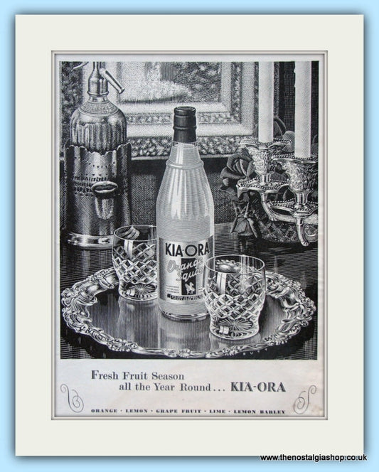 KIA-ORA Orange Squash. Original Advert 1950 (ref AD4829)