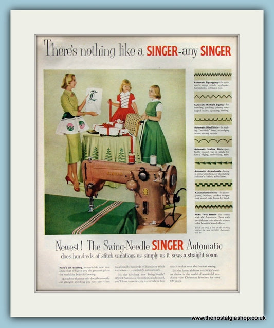 Singer Sewing Machine. Original Advert 1955 (ref AD8226)