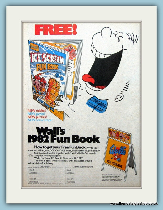 Wall's Ice Cream Fun Book Original Advert 1982 (ref AD2609)