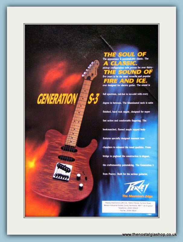 Generation S-3 Guitar from Peavey. Original Advert 1991 (ref AD2694)