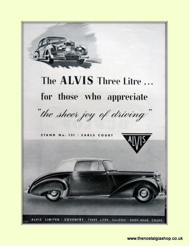 Alvis Original Advert 1952 (ref AD6639)