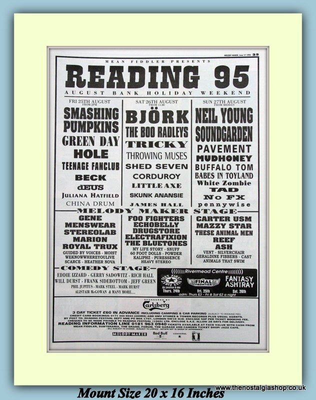 Reading Festival 1995 Original Advert (ref AD9005)